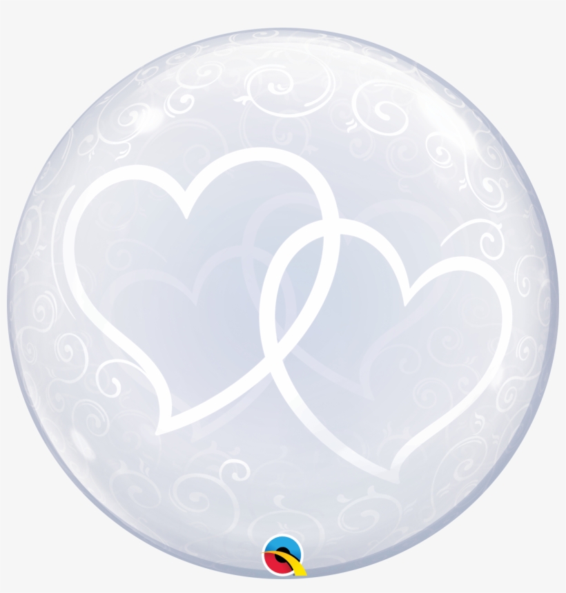 24" Deco Bubble Balloon Entwined Hearts - Deco Bubble Entwined Hearts Balloon, transparent png download