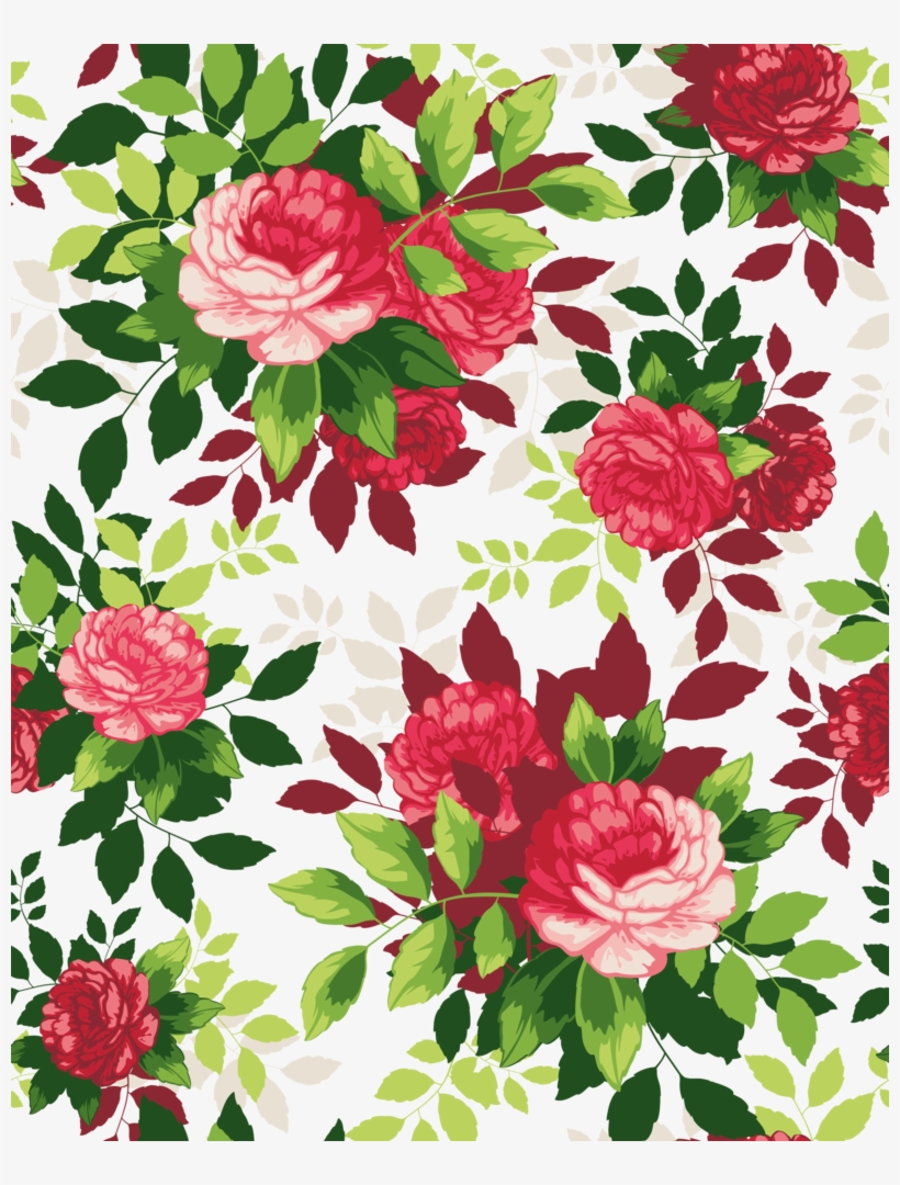 Beautiful Flower Illustration Shading Flowers Border - Transparent Transparent Png Red Flower Border, transparent png download