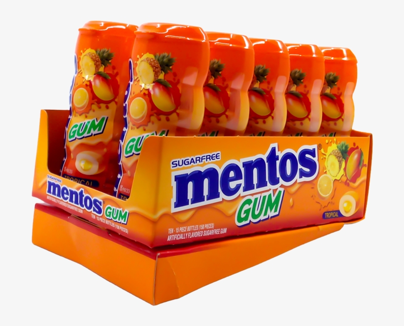 Mentos Gum Sugarfree Tropical 10 Pack - Convenience Food, transparent png download