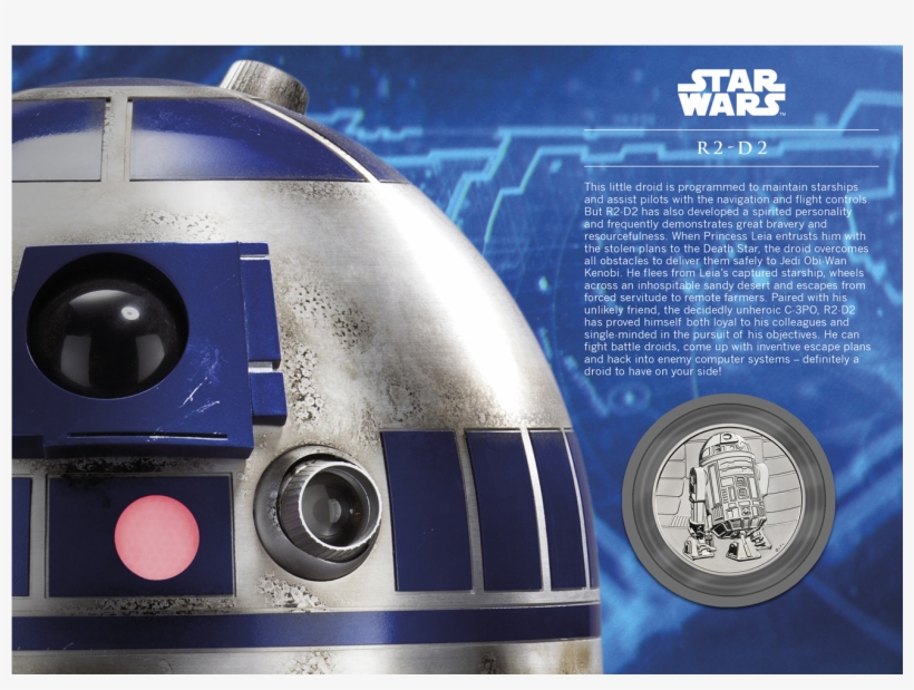 Star Wars™ R2d2 Silver Proof Medal Cover - Star Wars, transparent png download