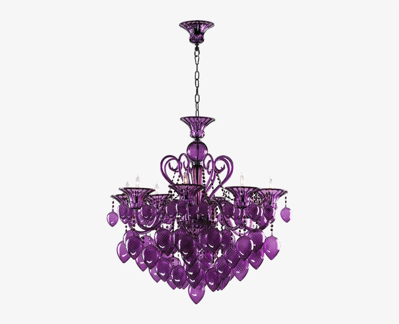 Bella Vetro Chandelier - Bella Vetro Chandelier Purple, transparent png download