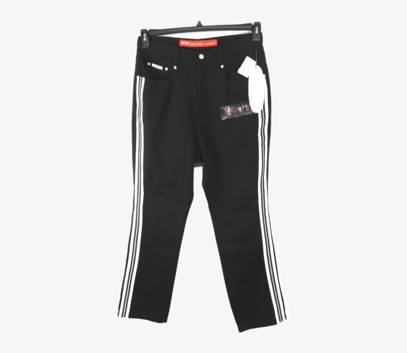 Revolt Black White Racing Striped Wide Leg Vintage - Pocket, transparent png download