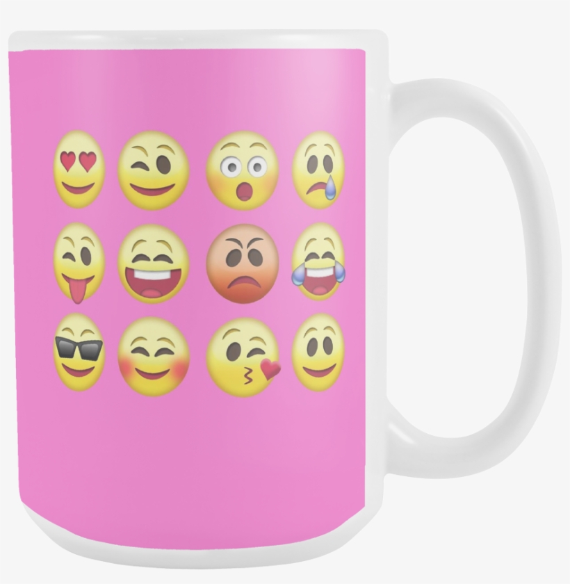 White 15oz Mug 12 Set Emoji Mug - Mug, transparent png download