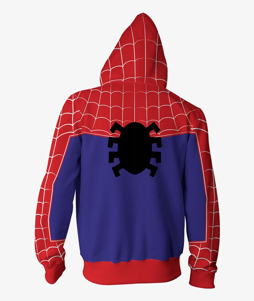 Into The Spider Verse Peter Parker Cosplay Zip Up Hoodie - Miles Morales Hoodie, transparent png download