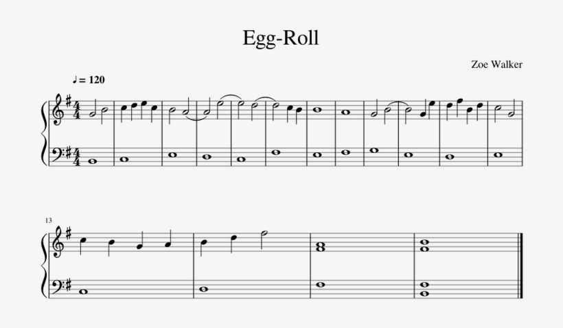 Egg Roll - Checker Dance Piano Sheet Music, transparent png download