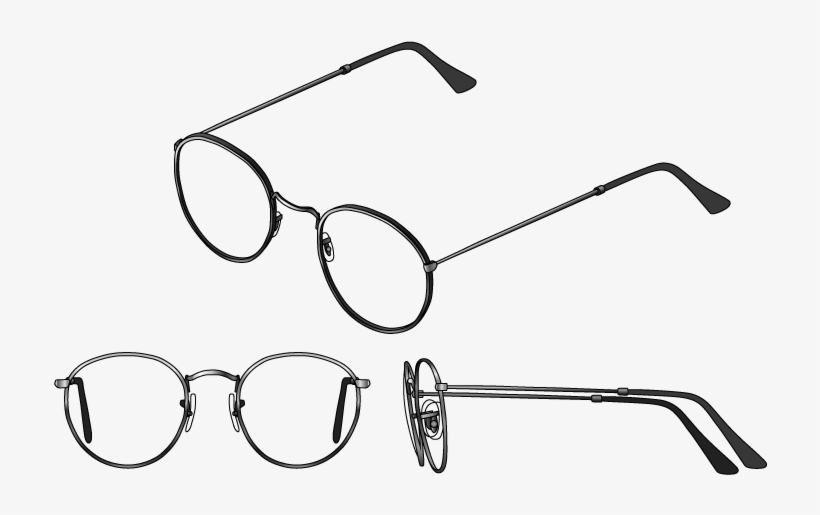 Three Views Of Round Frames - Glasses, transparent png download