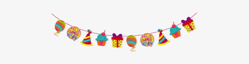 Banderín Figuras De Cumpleaños - Feliz Cumpleaños Banderines Png, transparent png download