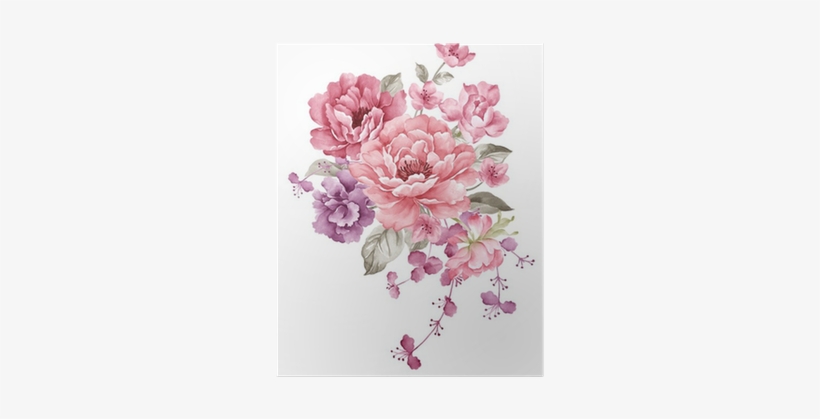 Watercolor Illustration Flower In Simple White Background - Belliza Zarina Suits, transparent png download
