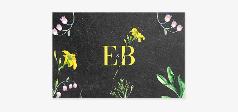 White And Yellow Flowers On Chalkboard Background - Hediard, transparent png download