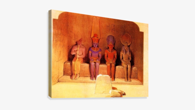 Statues From Ancient Egypt Canvas Print - David Roberts Ancient Egypt, transparent png download