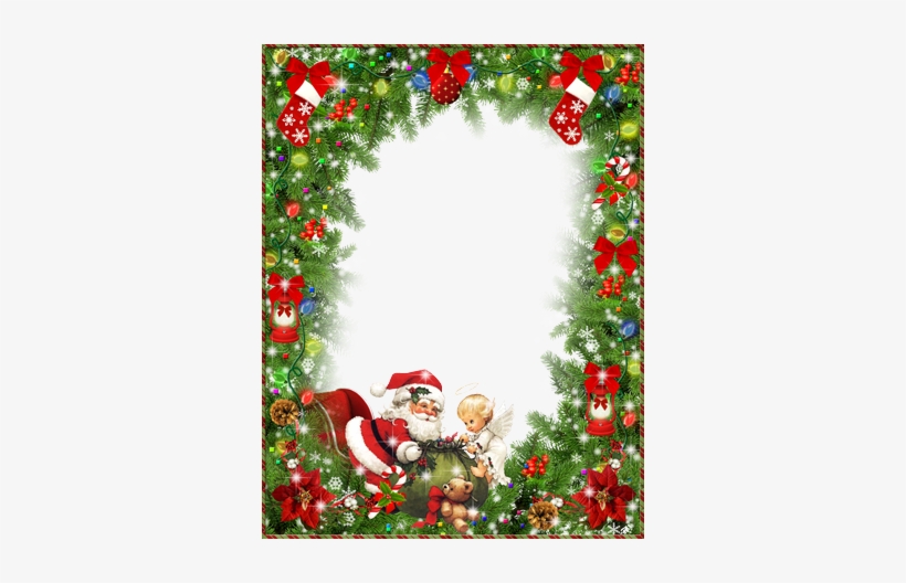 Decorated Christmas Tree - Moldura Para Foto De Natal, transparent png download