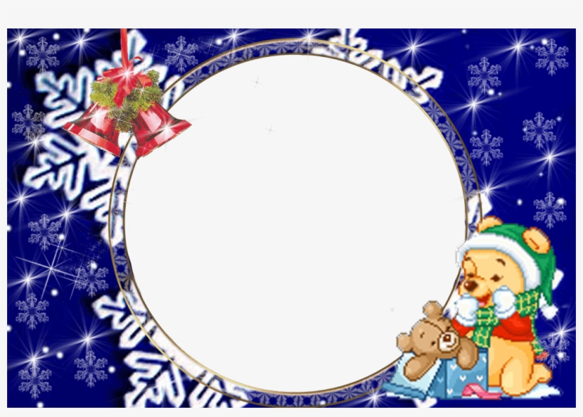 Moldura Foto Natal - Baby Pooh Christmas, transparent png download