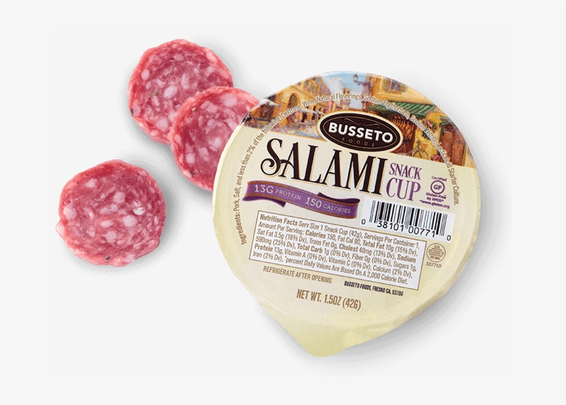 Salami Snack Cups Product Shot - Busseto Foods, transparent png download