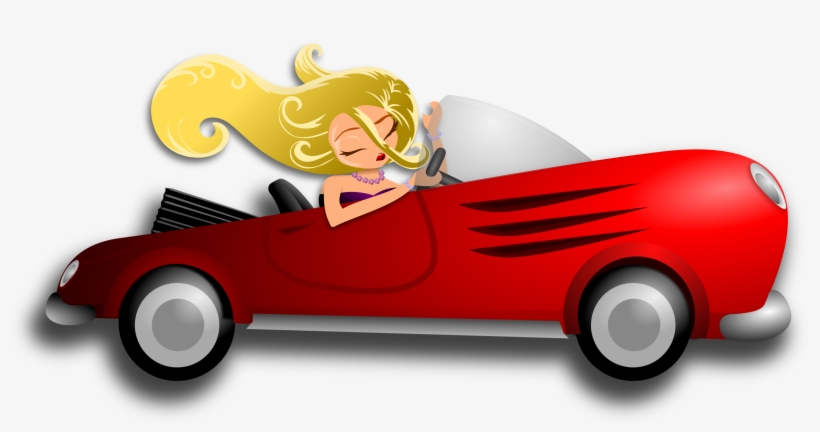 Glamorous Lady Driving Clip Library Stock - Driving Clipart Transparent, transparent png download