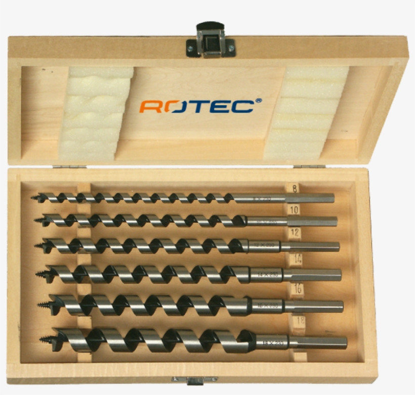 Auger Drill Bit Set, Silver Line - Slangenboren Set Hout In Cassette, transparent png download