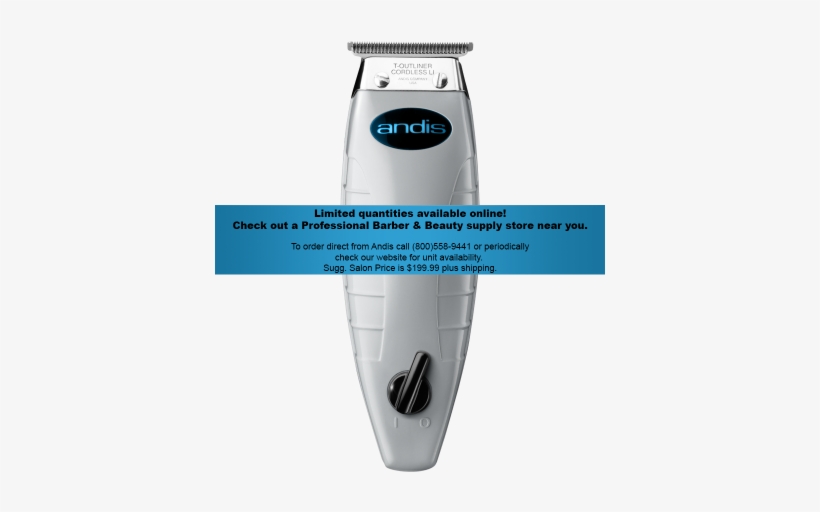 Cordless T-outliner® Li Trimmer - Andis Cordless Trimmers, transparent png download