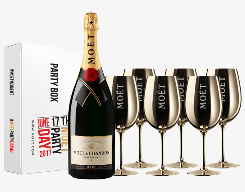 Magnum Party Pack - Buy Gold Moet Glasses, transparent png download