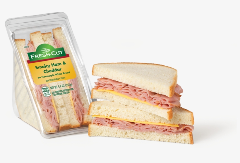 Smoky Ham & Cheddar Wedge - Ham And Cheese On White, transparent png download