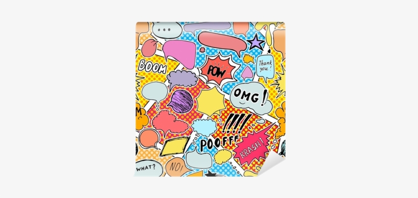 Seamless Pattern Background With Handdrawn Comic Book - Vector ...
