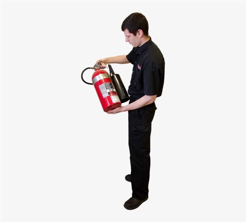 Fire Extinguisher Inspection And Maintenance - Person With Fire Extinguishers Png, transparent png download