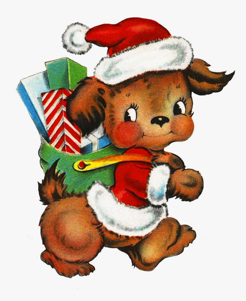 Cute Dog Delivering Christmas Presents - Clip Art Transparent Png - 853X945  - Free Download On Nicepng
