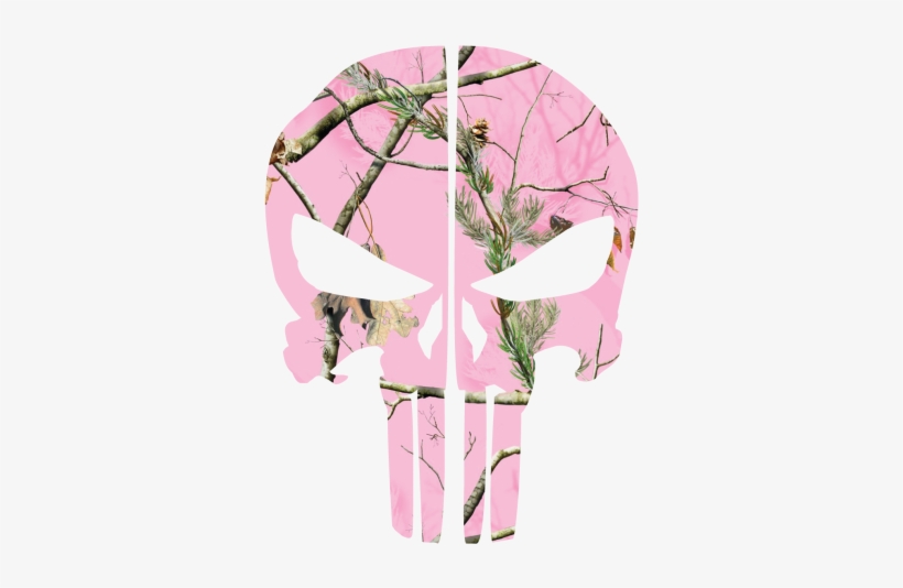 Pink Woods Camo Punisher Skull Rear Helmet Reflective - Realtree Camo Accessory Kit Roll. 6 Inch X 84 Inch, transparent png download