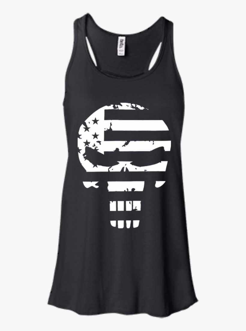 Punisher Skull B8800 Bella Canvas Flowy Racerback Tank - Game Of Thrones T Shirt Arya, transparent png download