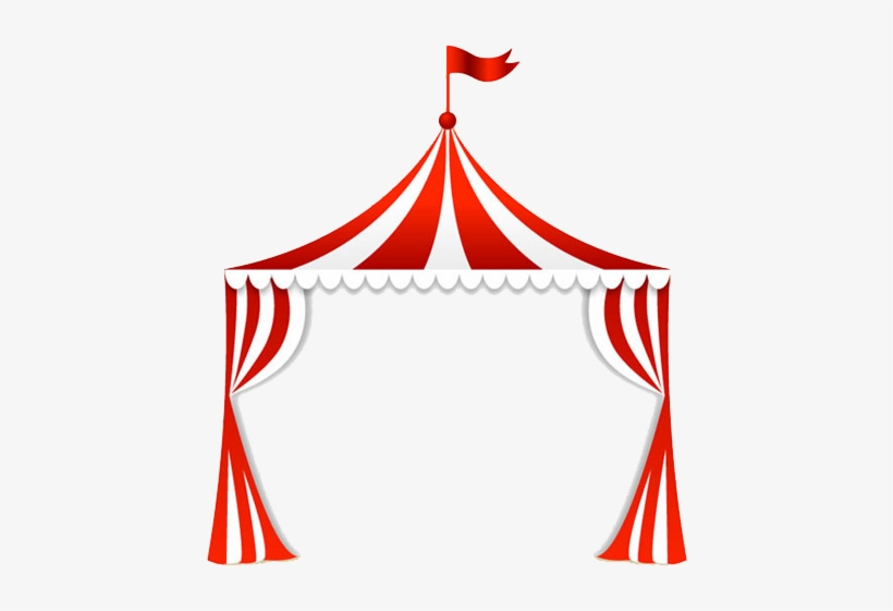 Circus Carpa Tent Clip Art - Red And White Circus Curtain, transparent png download