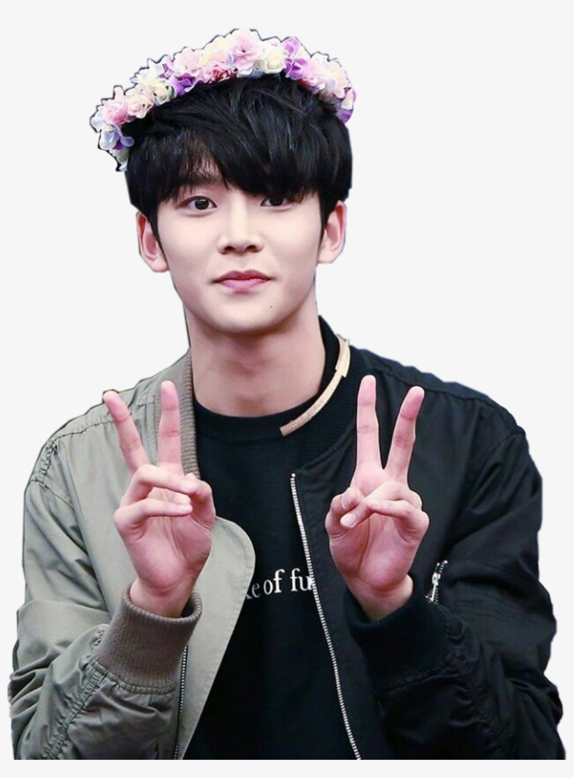 Sf9 Sf9rowoon Rowoon Aesthetic Cute Flowercrown Peace - Girl, transparent png download