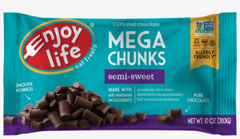 Semi-sweet Chocolate - Enjoy Life Chocolate Chunks, transparent png download