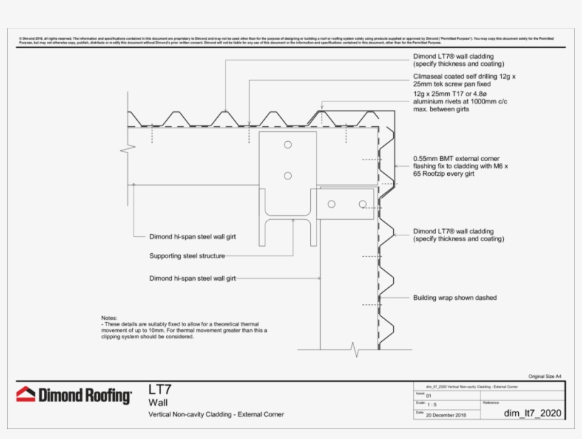 Vertical Non-cavity Cladding - Dimondek 300 Fixing, transparent png download