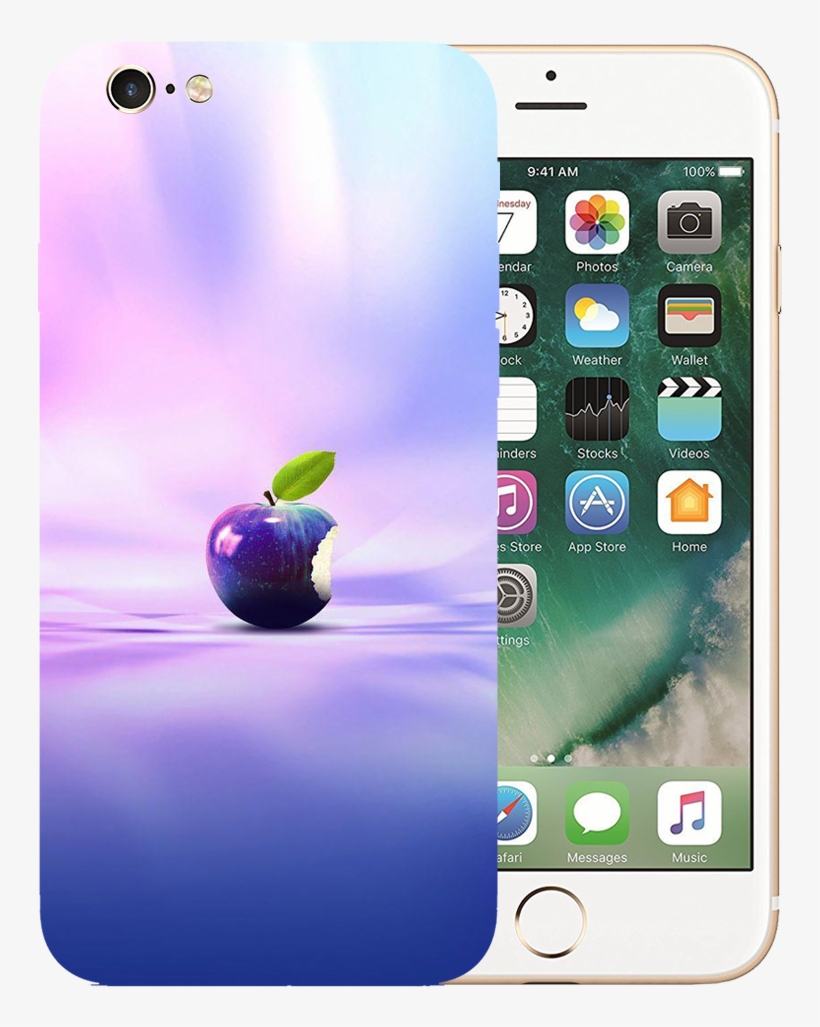 Apple Art Printed Case Cover For Iphone 6 By Mobiflip - Iphone 6 Front Gold, transparent png download