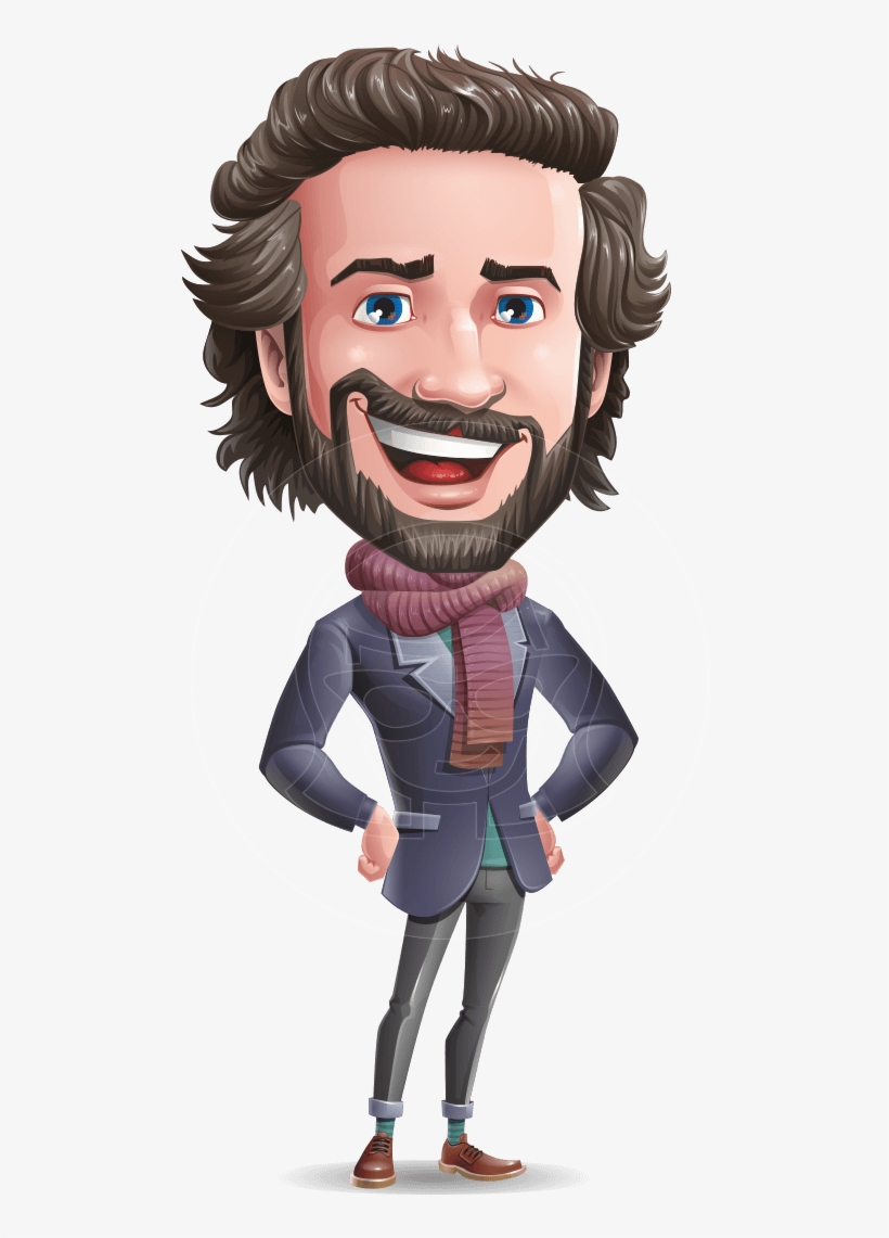 Stylish Man Cartoon Vector Character - Man Cartoon, transparent png download