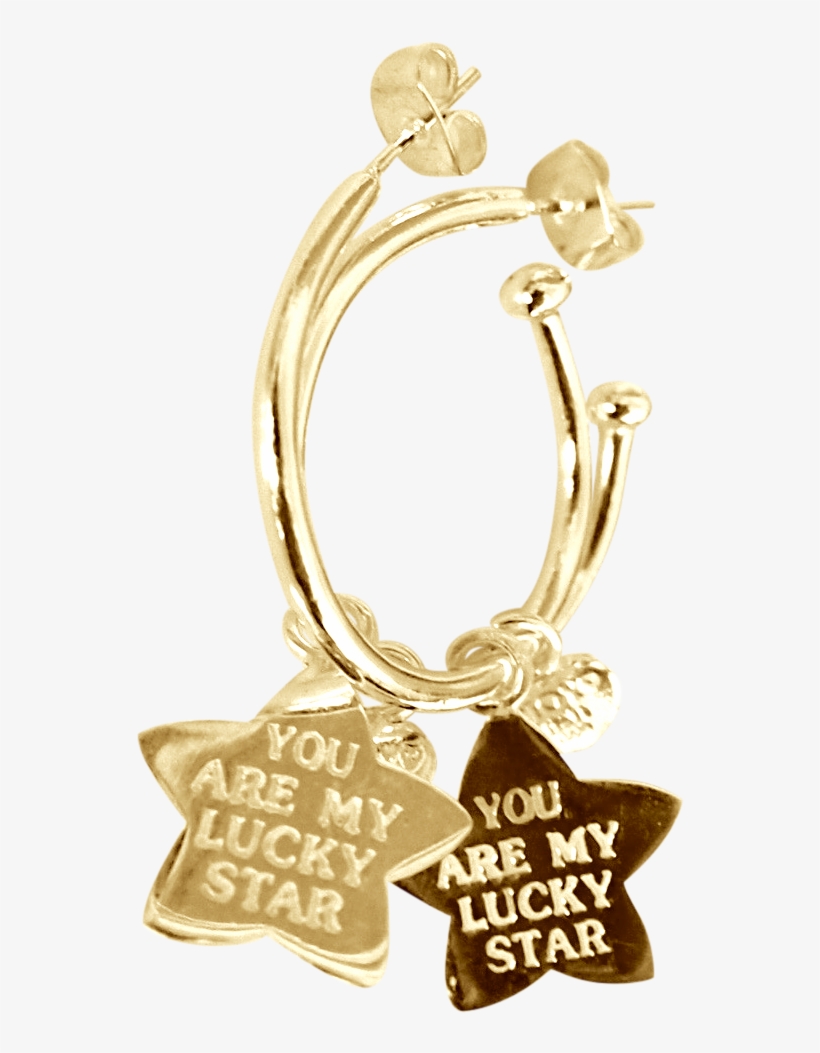 Earring Pipa Lucky Star Gold - Body Jewelry, transparent png download