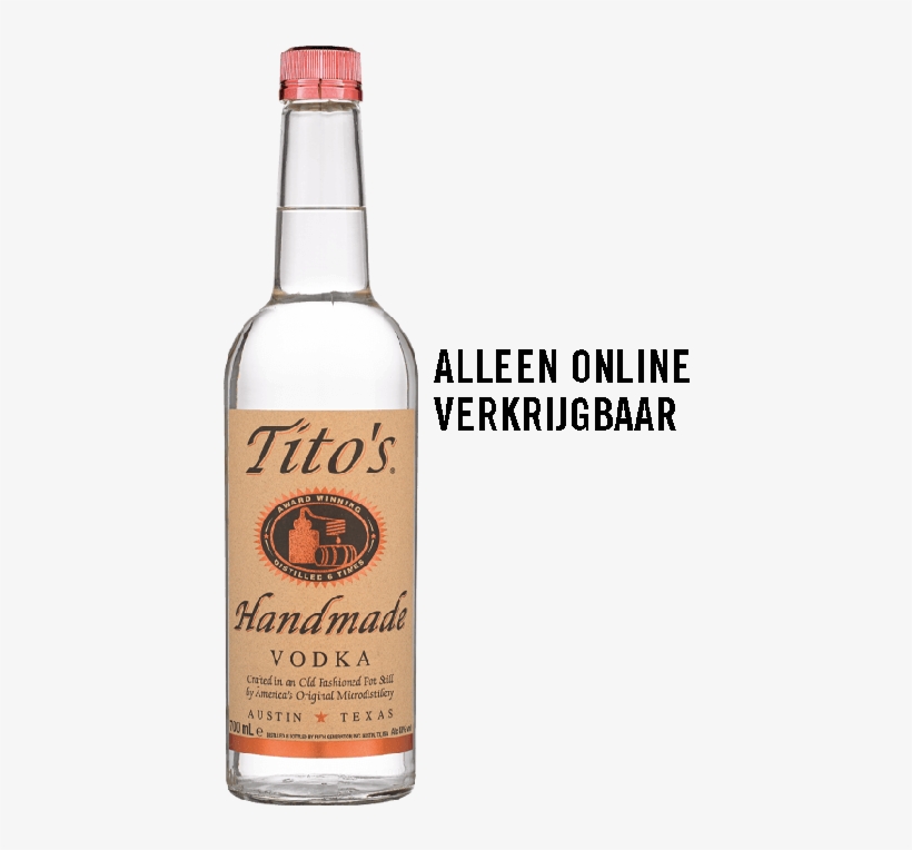 Tito's Handmade Vodka - Glass Bottle, transparent png download