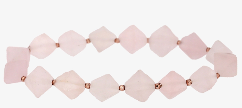Rose Quartz Octahedron Gemstone Bracelet - Crystal, transparent png download