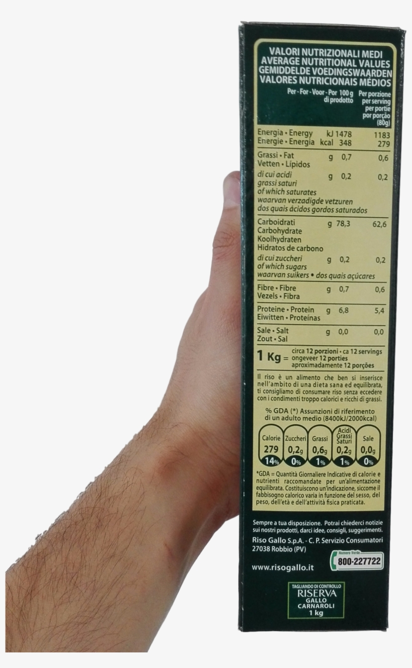 Gallo Rice Kg 1 Carnaroli X - Packaging And Labeling, transparent png download