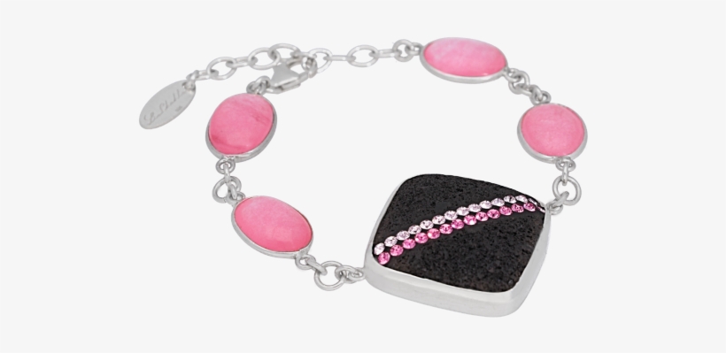 Lava Rock Rose Quartz Bracelet - Bracelet, transparent png download