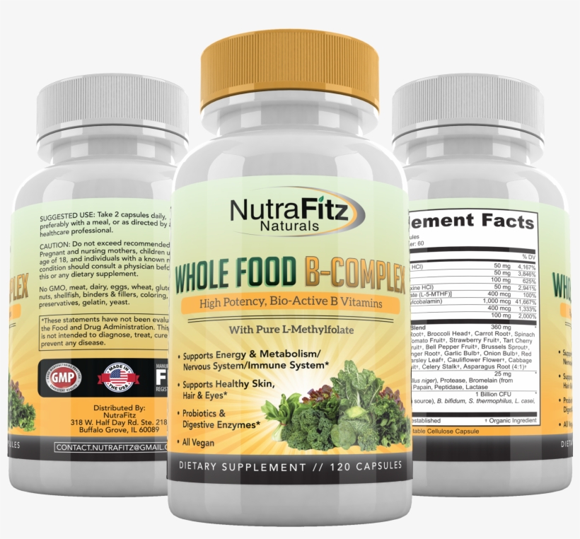 B-complex Vitamins Whole Food Supplement - Food Supplement, transparent png download