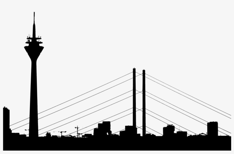 Onlinelabels Clip Art Dusseldorf Cityscape Silhouette - Rheinturm Düsseldorf, transparent png download
