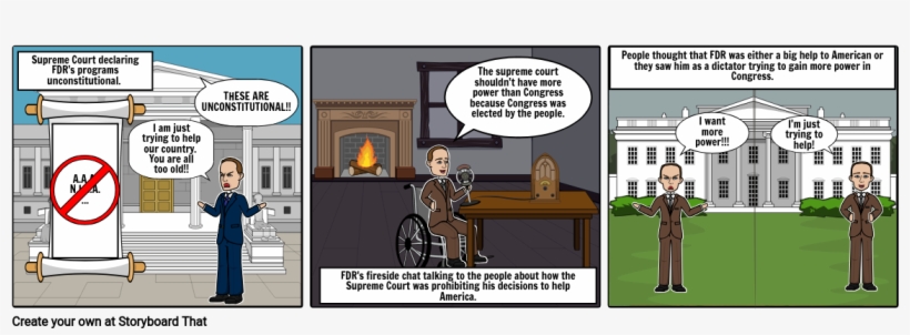 Fdr And Supreme Court Packing - Fdr Court Packing Storyboard, transparent png download