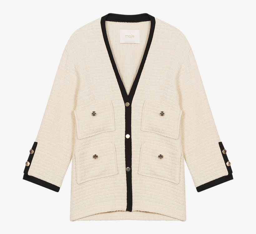 Tweed Jacket - Blazers - Maje - Cardigan, transparent png download