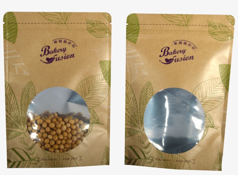 Kraft Stand Up Pouches With Window For Coffee Powder, transparent png download