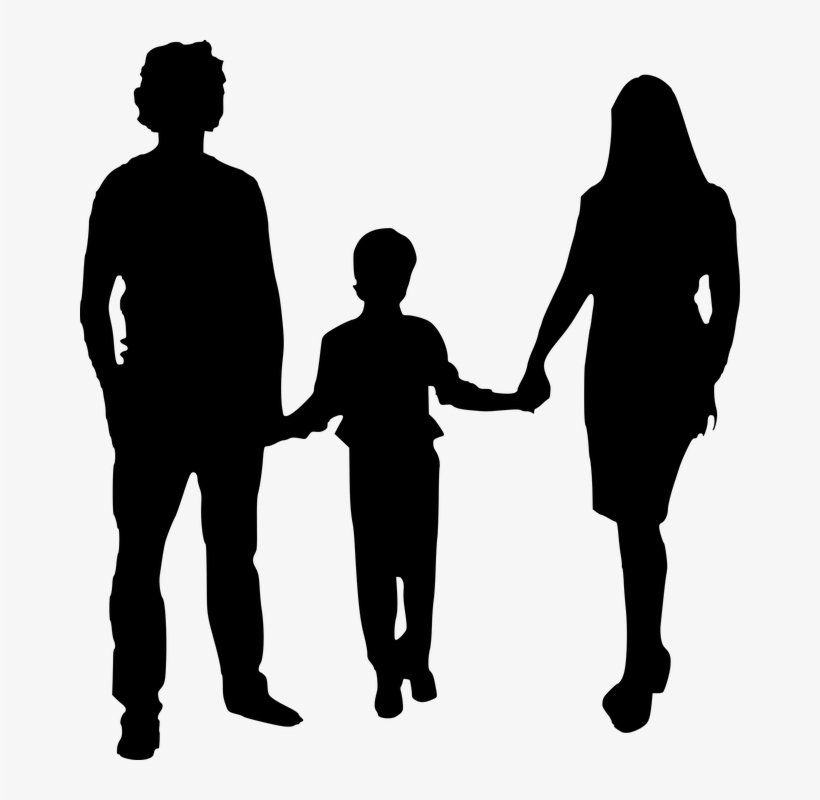 Silhouette, Mother, Father, Isolated - Clipart Mother & Father, transparent png download