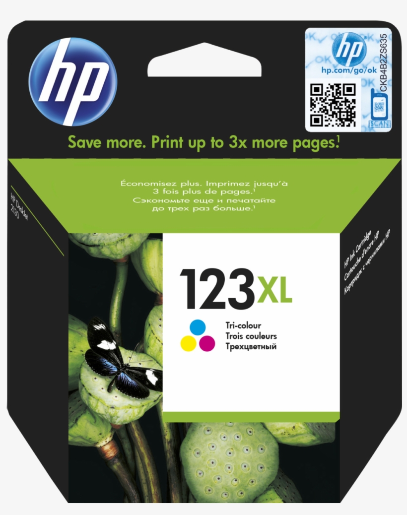 Hp 123xl High Yield Tri-color Original Ink Cartridge - Hp 123xl, transparent png download