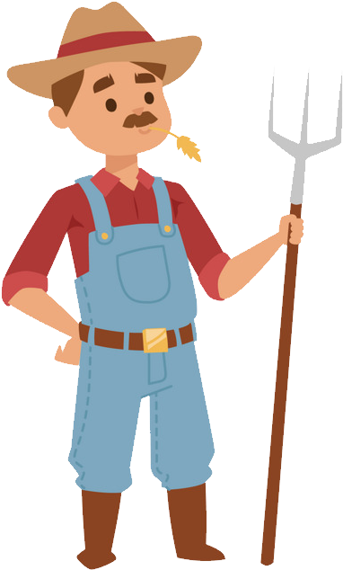 Farmer Clipart Transparent Background - Farmer Cartoon Png (438x682), Png Download