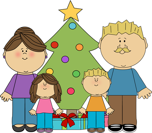 Illustration Of Happy Family - Family Christmas Pictures Clip Art (500x436), Png Download