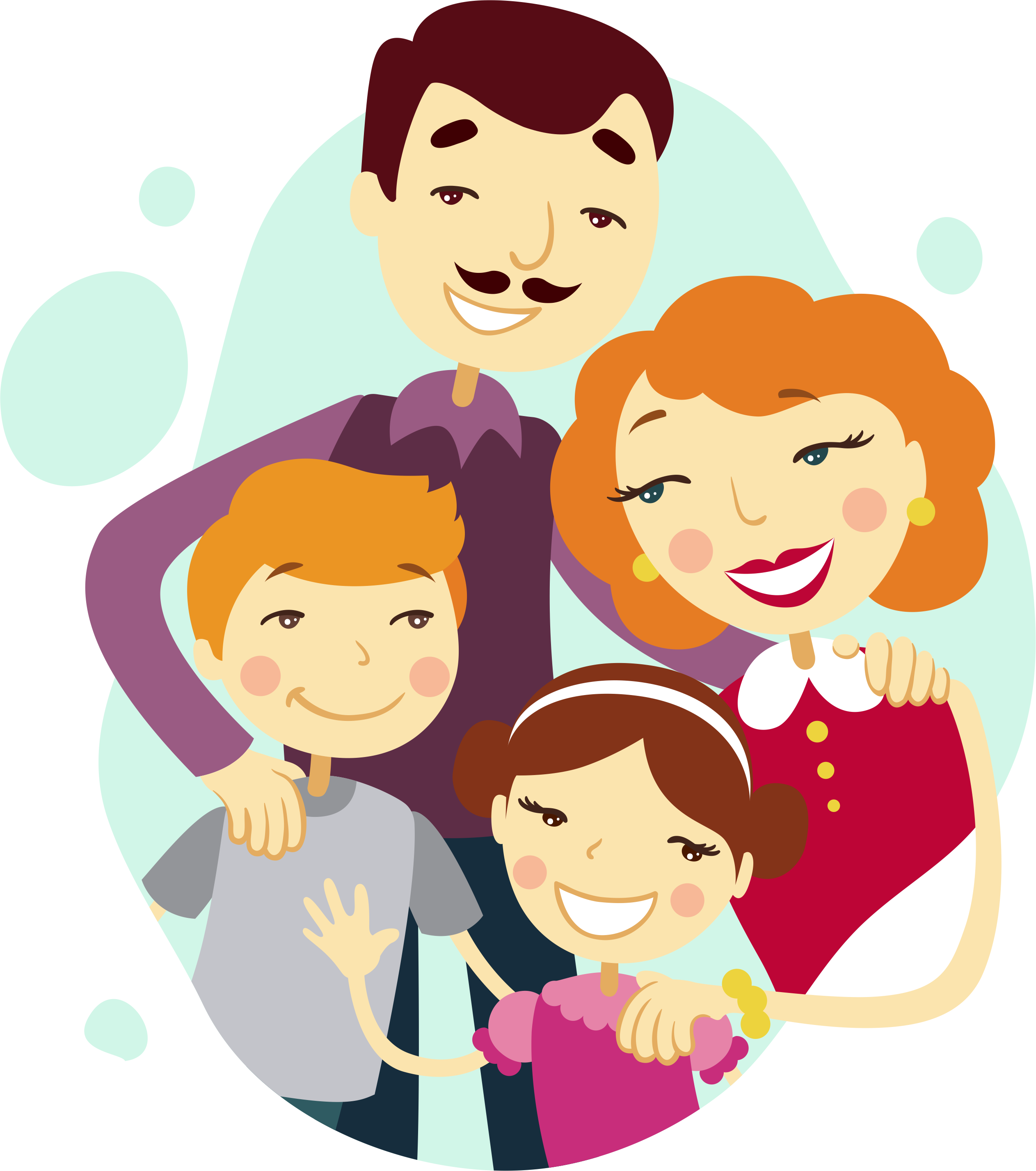 Cartoon Person Happy - Grafico De La Familia (2525x2854), Png Download