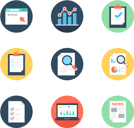 Flat Color Icon Family - Marketing Icons Png (600x564), Png Download
