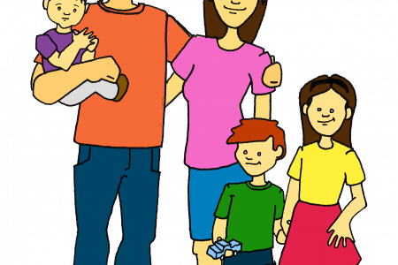 Pin Happy Family Clipart - Loving Family Clip Art (450x300), Png Download